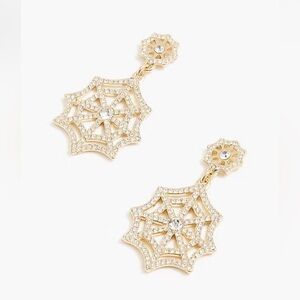 NWT J.CREW PAVE 🕷️🕸️SPIDERWEB🕸️🕷️ STATEMENT EARRINGS